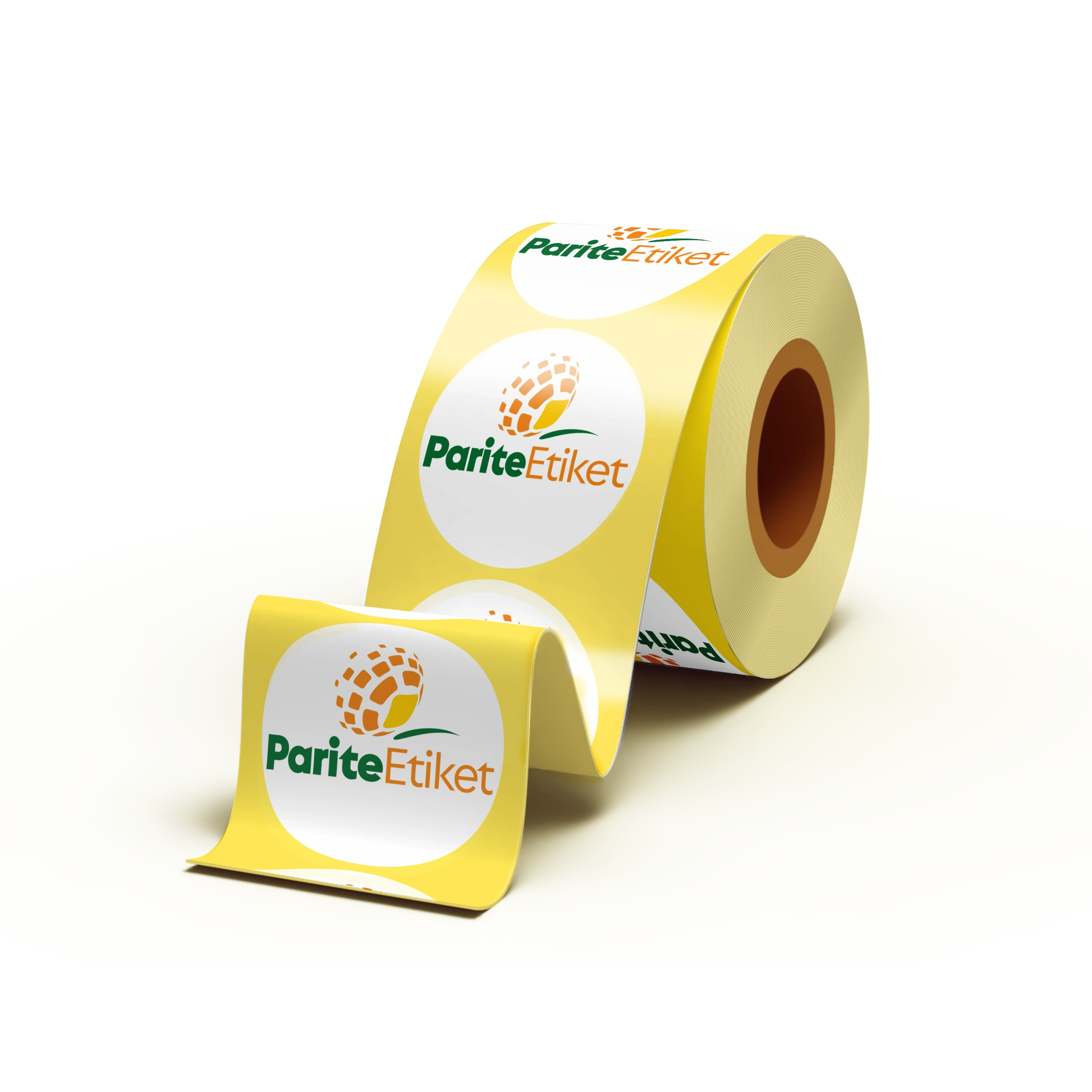 Yuvarlak etiket tasarımı – Mersin’de üretilen renkli yuvarlak etiket örneği.